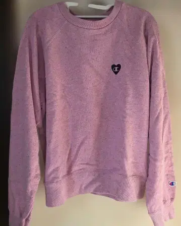 Champion 핑크 하트 로고 맨투맨