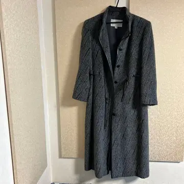 그레이 버튼 롱 코트 사이즈 9