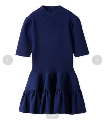 SNIDEL 스나이델 티어드 페플럼 리브 니트 상의