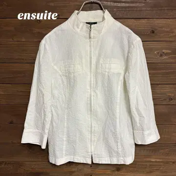 [ 에 ensuite ] ensuite 화이트 집업 자켓 M