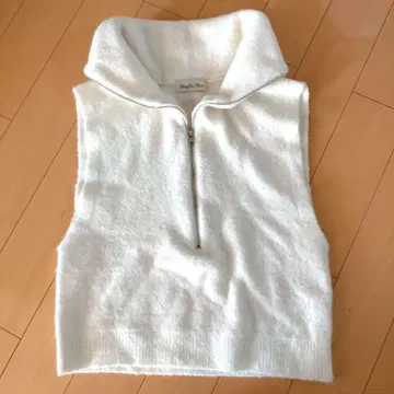Maglia Plus 화이트 니트 베스트 F