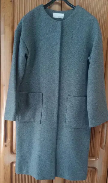 그레이 심플 롱 코트