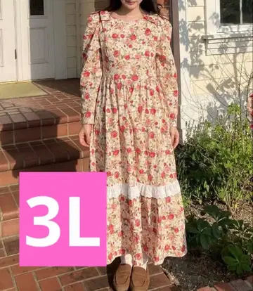 시마무라 maihee 꽃무늬 빈티지 원피스 3L 빅 사이즈