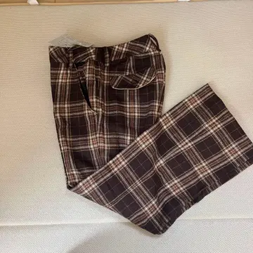 골프 바지 브라운 계열 체크 포켓 부착 팬츠 SS739318