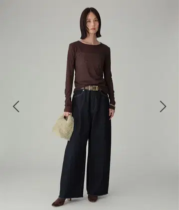 BABYLONE 바빌론 배럴 레그 데님 네이비 38