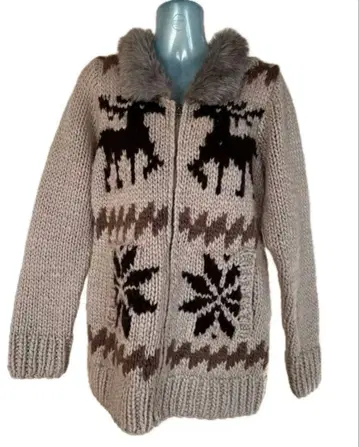 코위찬 니트 집업 점퍼 루돌프 스웨터 노르딕