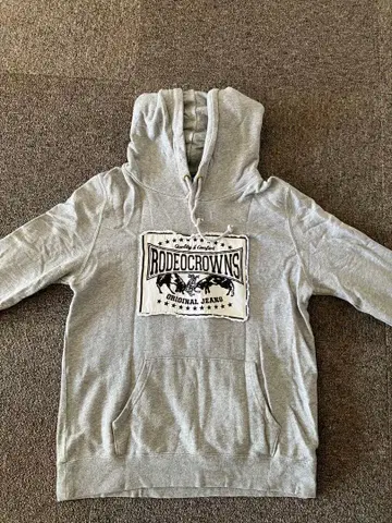 RODEO CROWNS 그레이 후드 부착 후드티