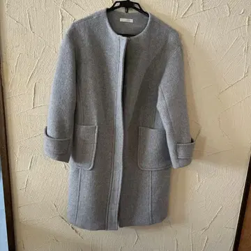 AG 그레이 롱 코트 울 혼방