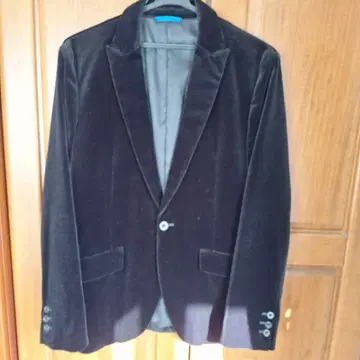 블랙 벨벳 테일러드 자켓