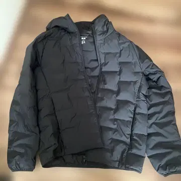 유니클로/UNIQLO 퍼프 테크 후드티 다운 자켓 블랙 M