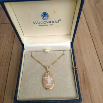 WEDGWOOD 재스퍼 핑크 오벌 펜던트 목걸이