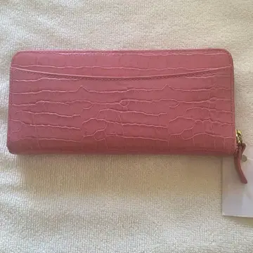미사용 악어 패턴 핑크 장지갑