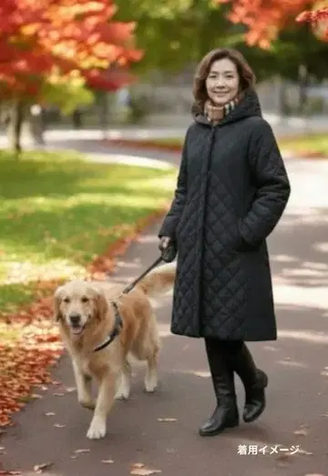 빅 사이즈 슬림 퀼팅 코트 사이드 스트레치 LL 새상품급 가슴 너비 57