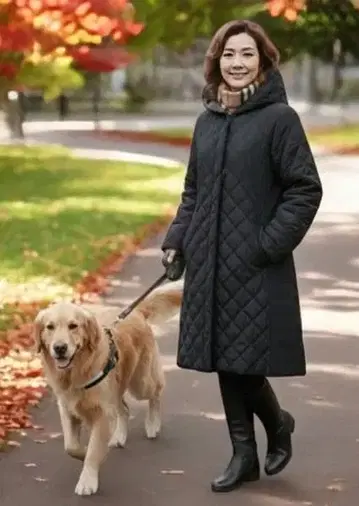 빅 사이즈 슬림 퀼팅 코트 사이드 스트레치 LL 새상품급 가슴 너비 57