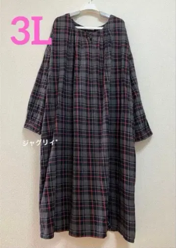 Soul berry 원피스 체크 무늬 가을/겨울 플러스 사이즈 3L