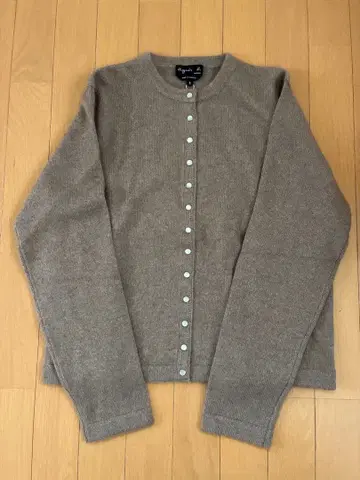 새상품 에네스베 캐시미어 100% 가디건 프레션 니트 브라운