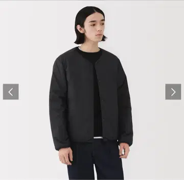 무인양품 경량 다운 포켓터블 노카라 자켓