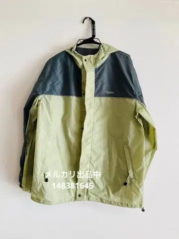 Hanes 헤인즈 나일론 자켓 후드 부착 올리브 그린 주름 있음