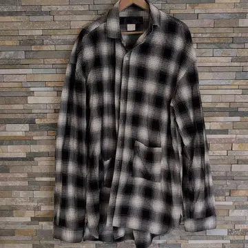 로프트 스키 긴팔 체크 셔츠 블랙/화이트