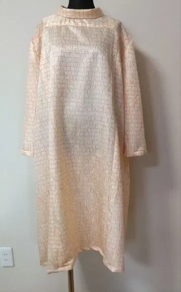 기모노 리메이크 롤 칼라 긴팔 원피스