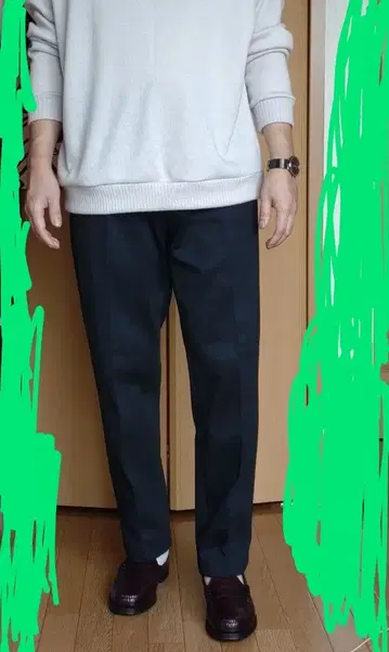 스마라쿠 이지 테이퍼드 팬츠+WARM 사이즈 S 차콜(헤링본)