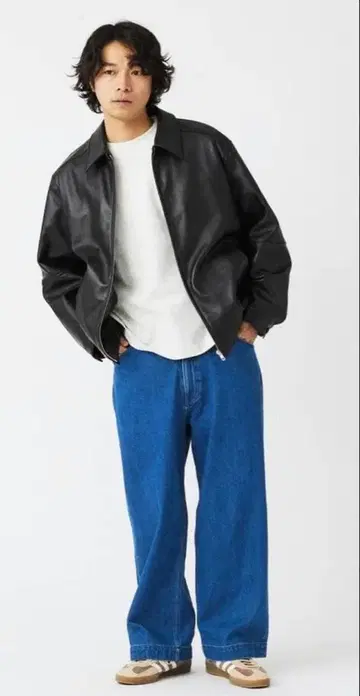 SKOOKUM / 스쿠컴 별주 시어 레더 지퍼 자켓