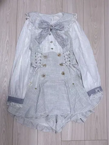 LIZLISA 메시지 리본 트위드 셋업 스카이블루 색스