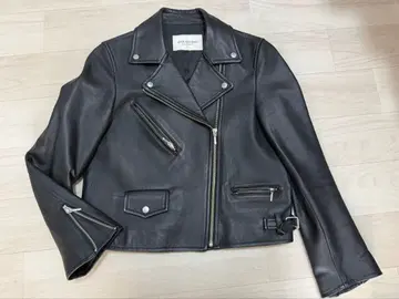 [ 새상품급 ] 스픽 앤 스팬 램 가죽 자켓 더블 라이더 M 블랙