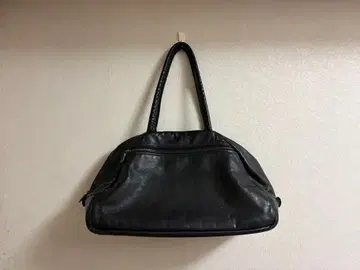 Jas M.B. 영국제 가죽 보스턴 백 블랙