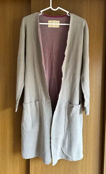 그레이 롱 가디건 끈 포함