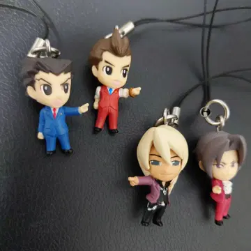 역전재판 피규어 마스코트 스트랩 4개 세트