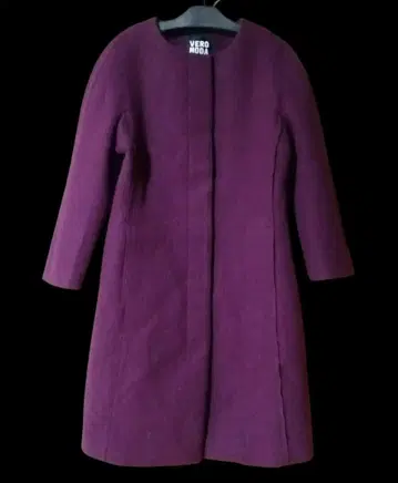 VERO MODA 퍼플 노카라 코트 택 포함 새상품