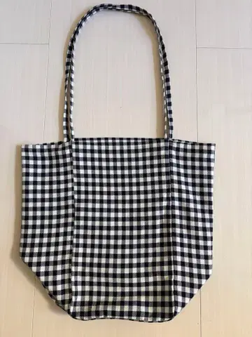 북유럽 생활 잡화점 MORMYRUS 깅엄 체크 패턴 토트백