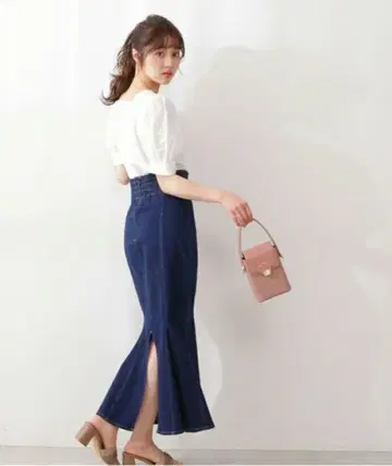 프로포션 바디 드레싱 트라이앵글 데님 머메이드 스커트