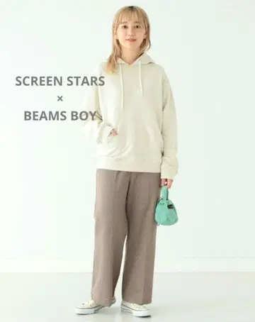 SCREEN STARS x BEAMS BOY / 별주 피그먼트 후드티