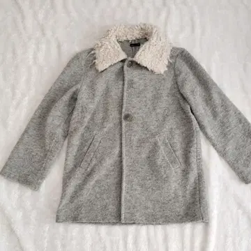 ZARA 경량 고급 소재 그레이 보아 옷깃 캐주얼 체스터 코트