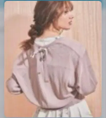 Noela 연보라 리본 포함 7부 소매 가디건