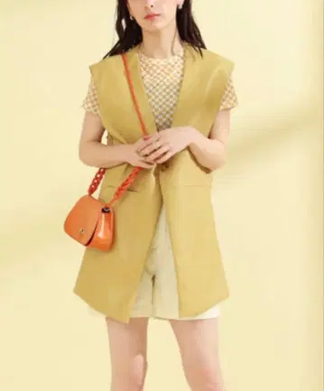 Ray BEAMS 인조 가죽 베스트