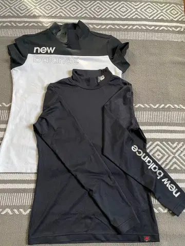 new balance 하이넥 반팔 의류 블랙/화이트