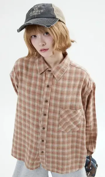 L2100 체크 셔츠 S (orange) 지저인 ONLINE