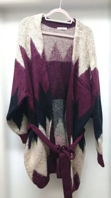 studio CLIP 7 게이지 아가일 기모 니트 보르도 여성용