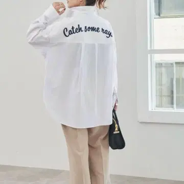 택 포함 스픽 앤 스팬 spic and span 자수 오버 셔츠