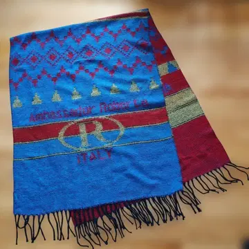 파랑과 빨간색 머플러 넓은 머플러 무릎담요 카시트 커버