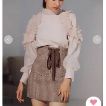 플리츠 오간자 시스루 블라우스