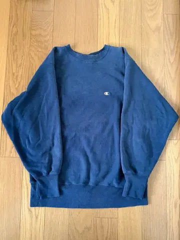챔피온 리버스 위브 90s 네이비 눈 있음 L