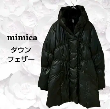 새상품급 [미미카] 다운 페더 자켓 [F] 블랙 미들 기장 셔링