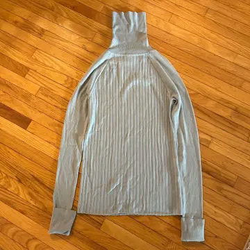 RERACS 리라 리브 라이트 블루 그레이 긴팔 터틀넥 니트