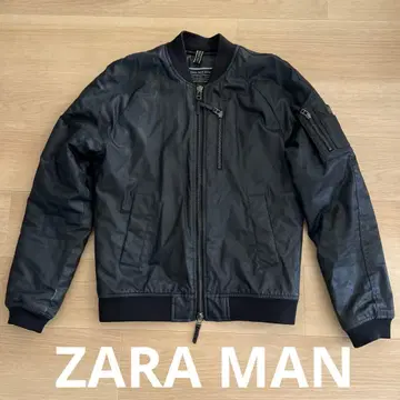 ZARA MAN 백 프린트 봄버 블루종