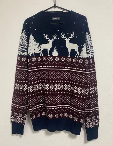 PEACOCKS 루돌프 무늬 니트 스웨터 M 사이즈