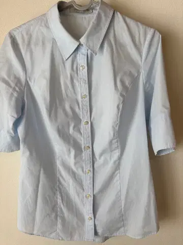 [ overE ] 오부 소매 셔츠 라이트 블루 90T